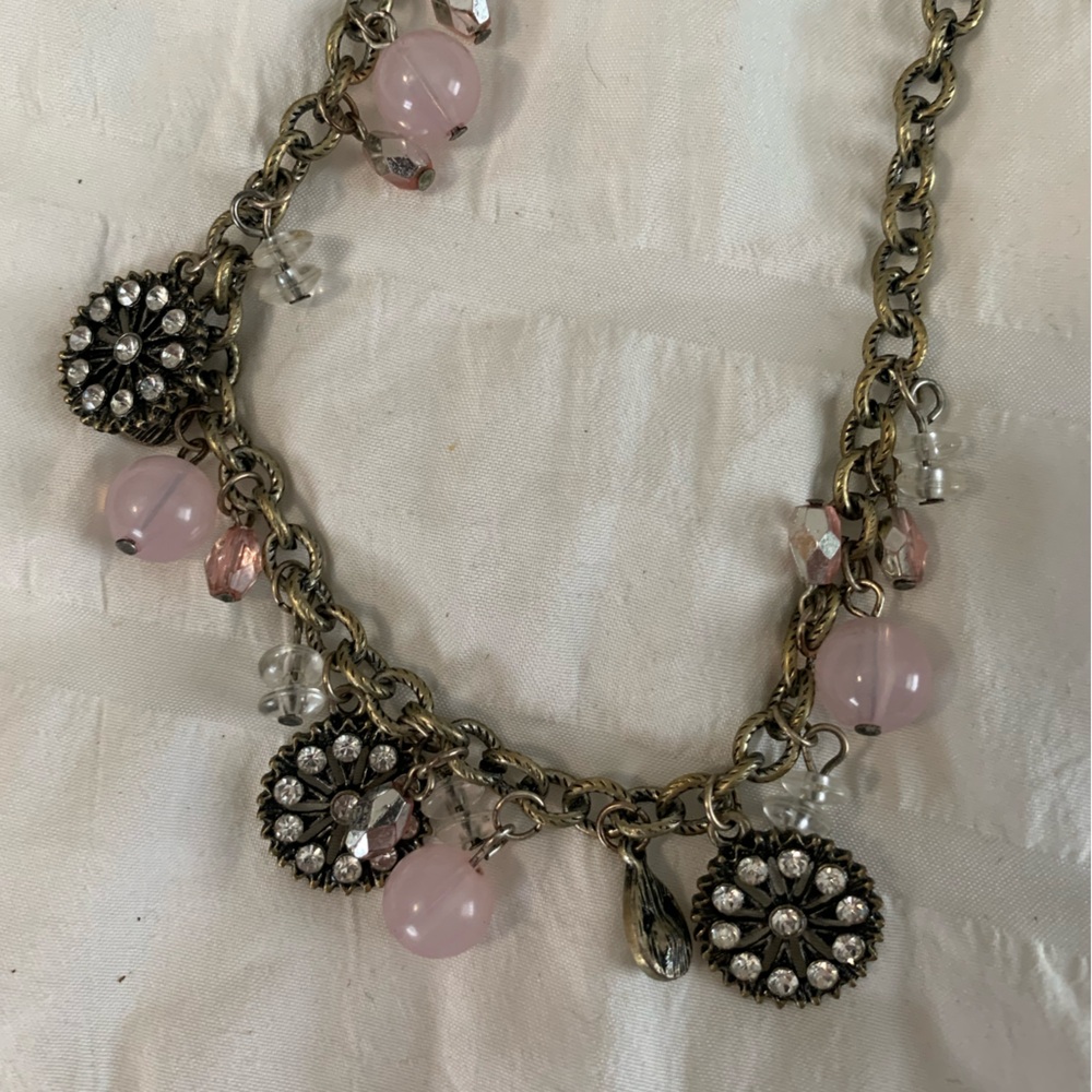 Elegant Pink and Silver Necklace and Earring Set - Picture 10 of 13